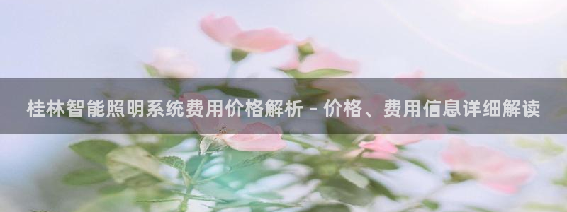 千亿国际手机版app下载：桂林智能照明系统费用价格解析 - 价格、费用信息详细解读
