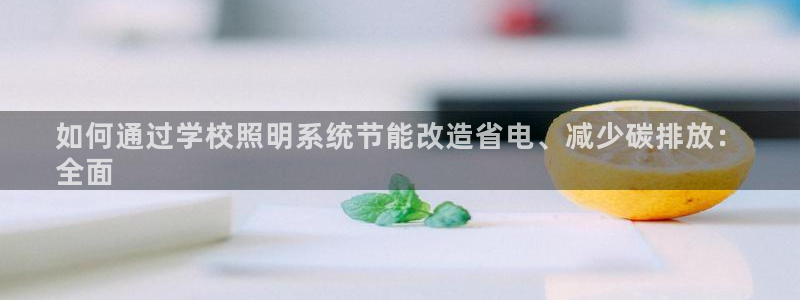 千亿国际合法吗：如何通过学校照明系统节能改造省电、减少碳排放：
全面