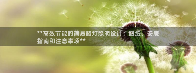 千亿国际打彩是真的吗还是假的:**高效节能的简易路灯照明设计:图纸、安装
指南和注意事项**