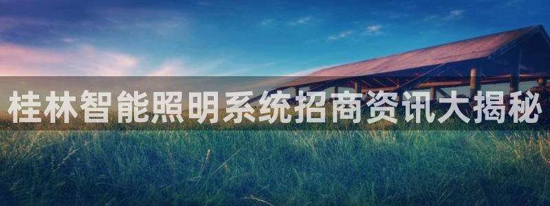 千亿国际手机官网app国际:桂林智能照明系统招商资讯大揭秘