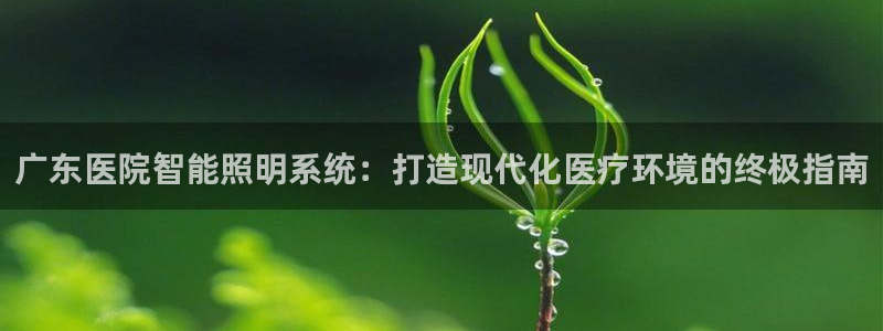 千亿国际手机官网app:广东医院智能照明系统:打造现代化医疗环境的终极指南