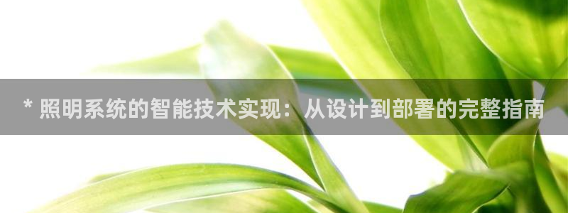 千亿国际诈骗：* 照明系统的智能技术实现：从设计到部署的完整指南